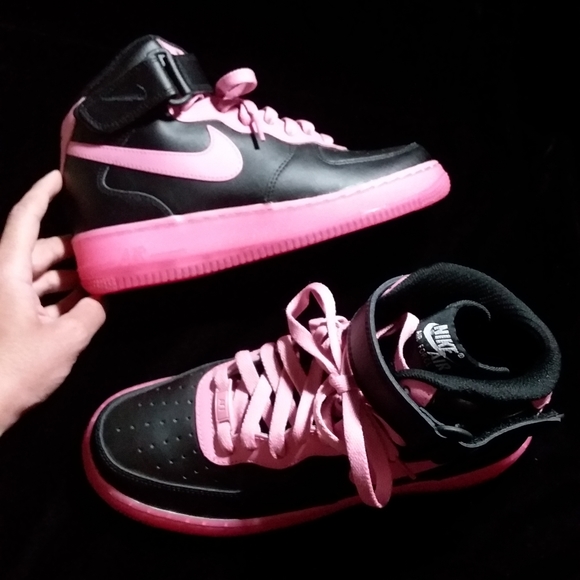 Nike Pink & Black Custom Air Force 1sπ - Picture 5 of 15